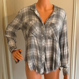 Cloth & Stone Grey Flannel Top - Medium